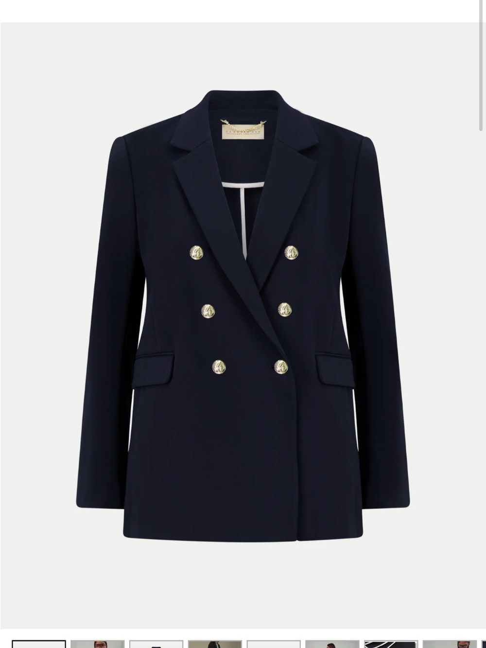 Double-Breasted Navy Blazer with Gold Buttons